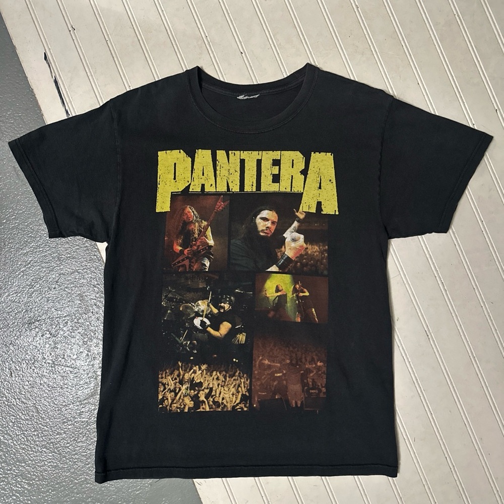Pantera Vintage Metal Band T-Shirt Black Size Large 80s faded